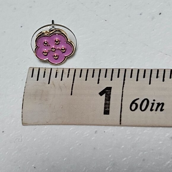 Elegant Retro 80s 90s Pink Flower Stud Earrings Chic Fashion Jewelry Women - Picture 3 of 3